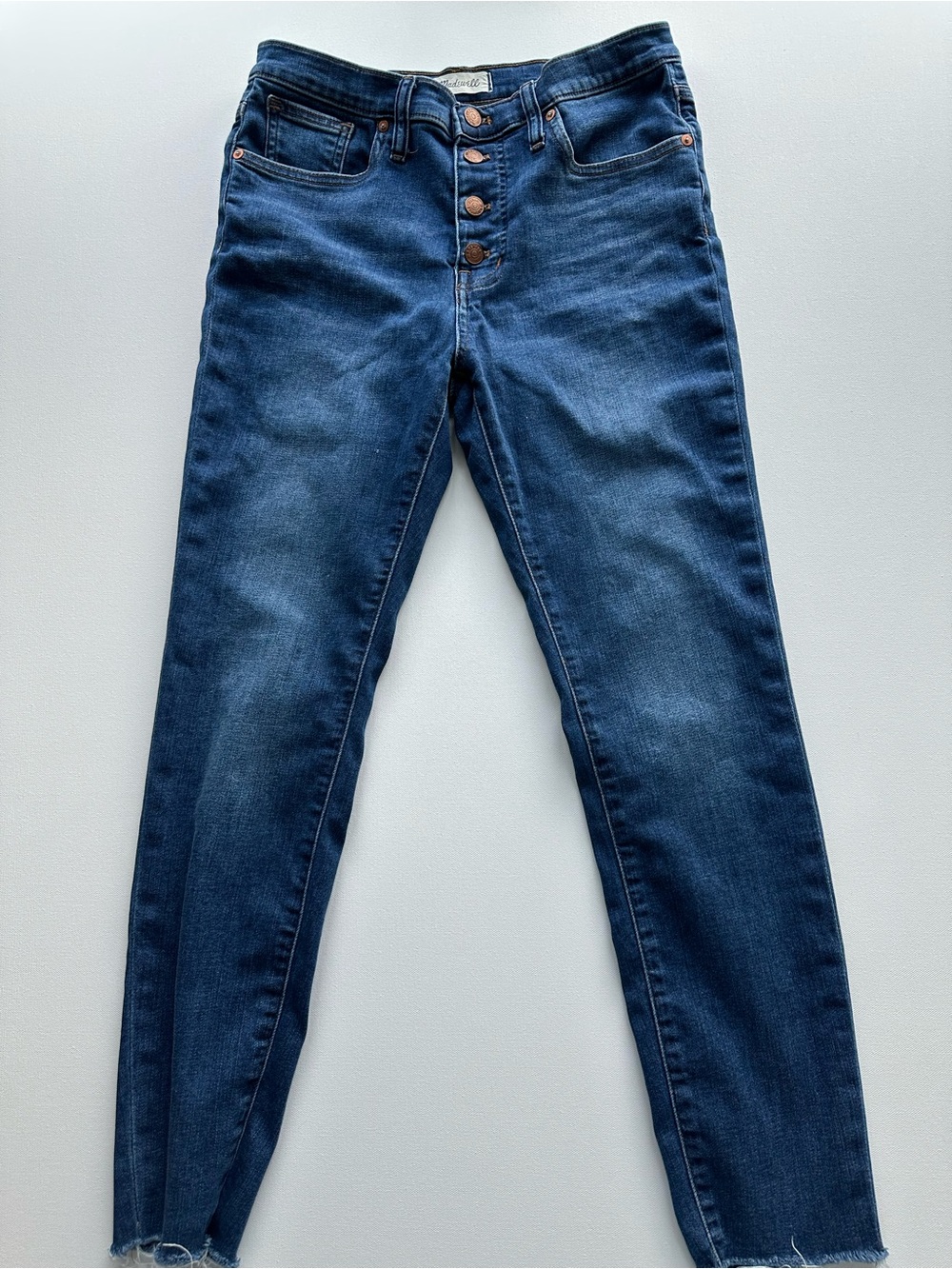 Madewell Deep Blue High-Rise Skinny Button-Fly Jeans